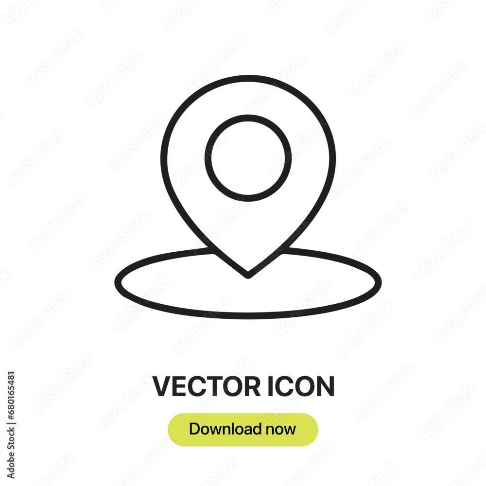 Poster location icon vector. linear-style sign for mobile concept and web design. location symbol illustrat