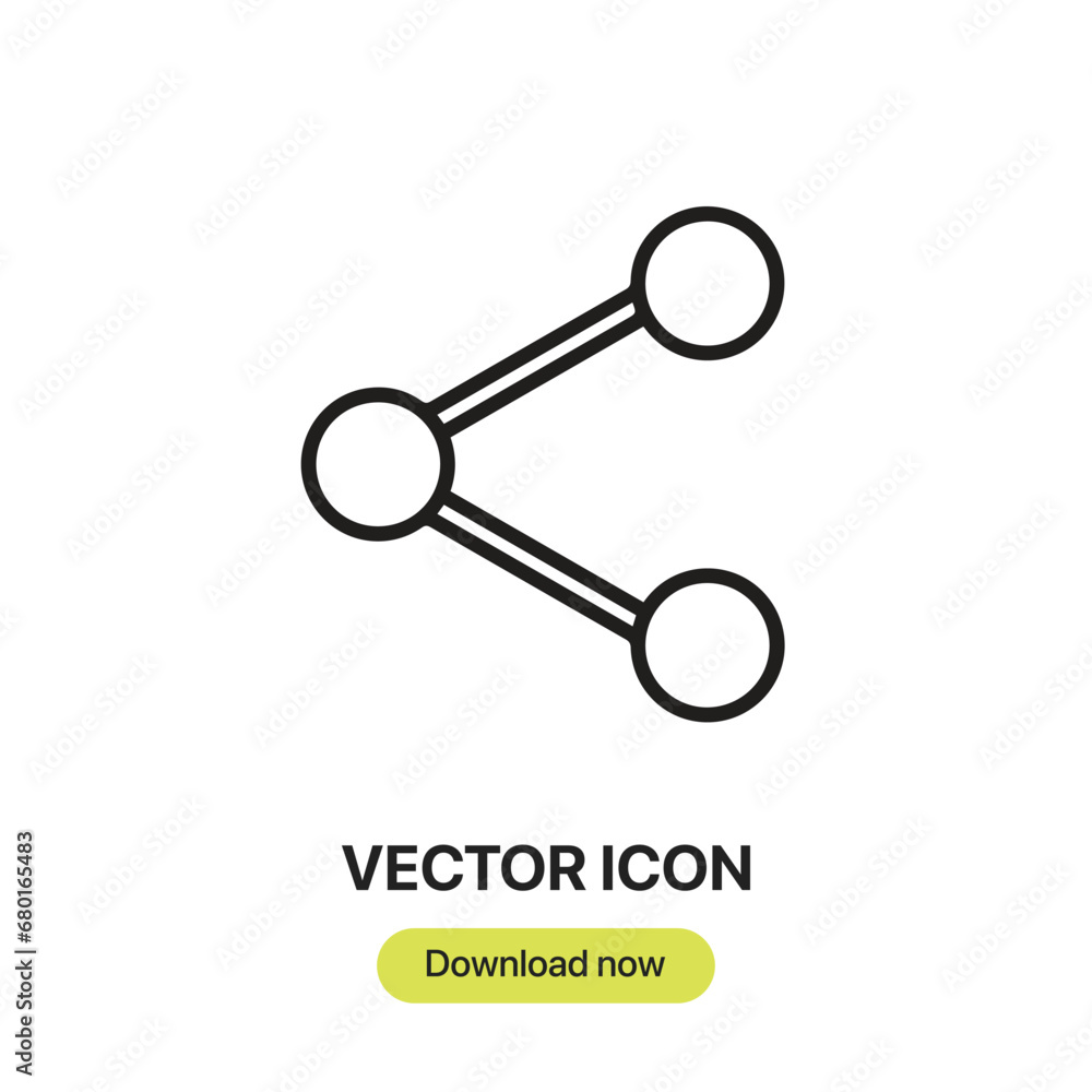 Poster Share icon vector. Linear-style sign for mobile concept and web design. Share symbol illustration. Pixel vector graphics - Vector.
