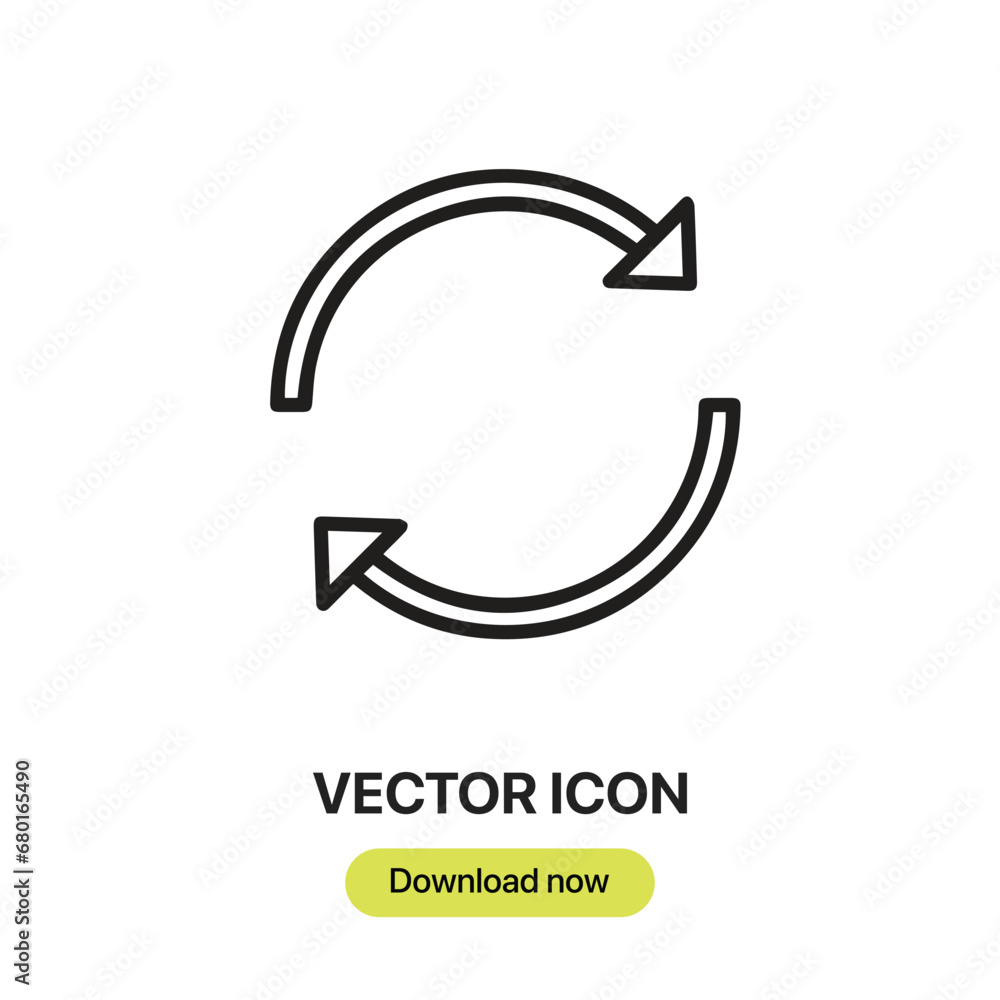 Poster refresh icon vector. linear-style sign for mobile concept and web design. refresh symbol illustratio