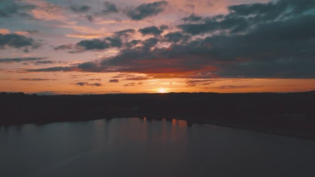 Beautiful sunset sky over the lake - Chew Valley Lake, Bristol