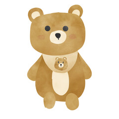 Baby bears boy isolate on white background 
