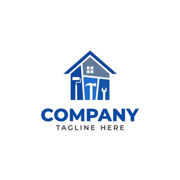 Home renovation service logo or kitchen renovation logo for businesses and companies