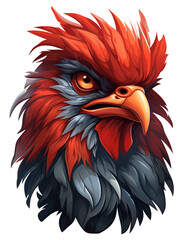 Fototapeta premium chicken rooster illustration logo design with transparent background