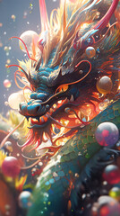 Chinese zodiac dragons, the four major mythical beasts, Chinese New Year in the Year of the Dragon, exotic beasts from the Book of Mountains and Seas concept illustrations