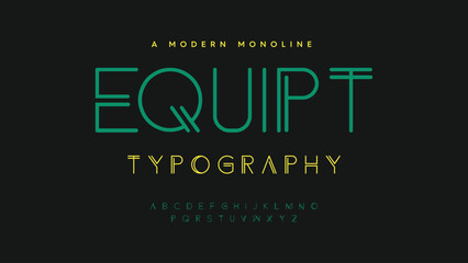 Line stylish modern font. Alphabet typography monoline. Vector illustration.