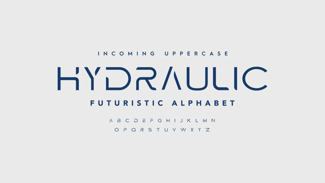 Typography technology creative font. Abstract digital modern alphabet fonts. Electronic Futuristic display typeface