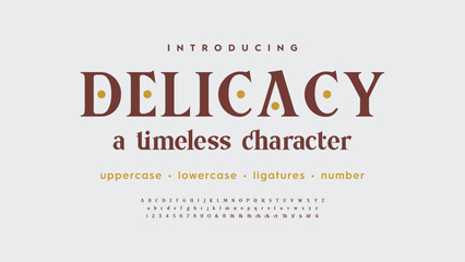 Vintage and classic display typography design. Vector illustration typeface alphabet. Romance serif fonts collection