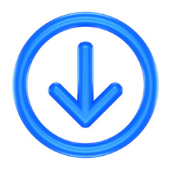 3D icon of a blue arrow