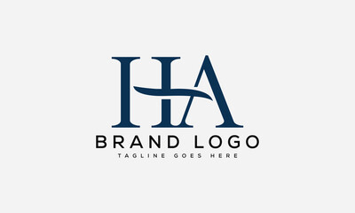 letter HA logo design vector template design for brand.