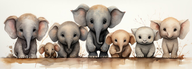 watercolor elephants