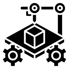 Machine glyph icon illustration vector graphic