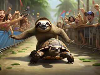 Slow Showdown Sloth vs. Turtle Race Extravaganza