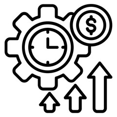 Productivity line icon illustration vector graphic