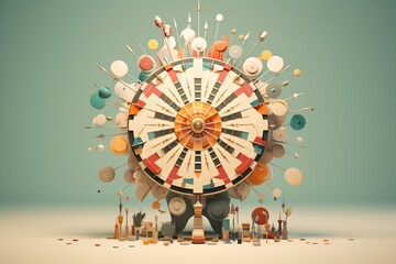 Graphic illustration of a target board or dartboard