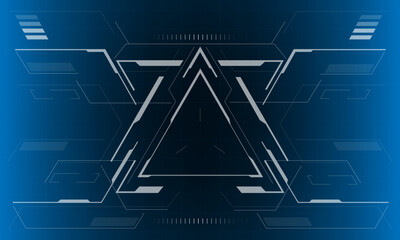 HUD sci-fi interface screen view blue design virtual reality futuristic technology display vector