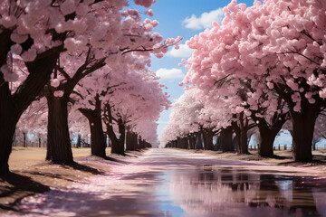 Dreamy scene of a cherry blossom.