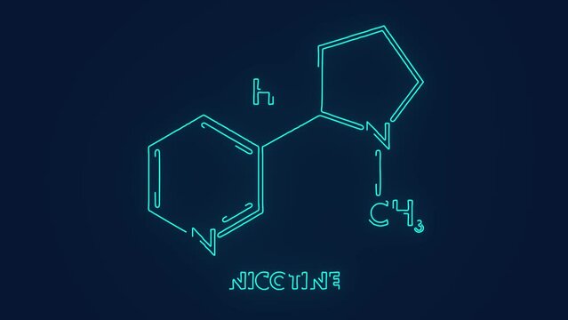 nicotine chemical formula pharmaceutical animation