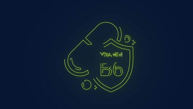 Vitamin B6 essential organic molecules for human body growth biotechnology animation