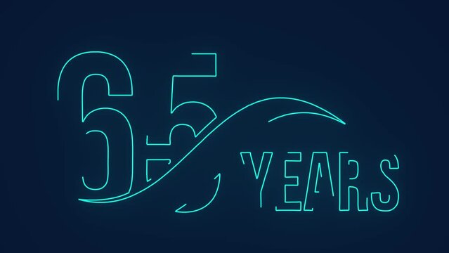 65 years completed anniversary event celebration animation