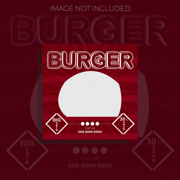 burger social media post design