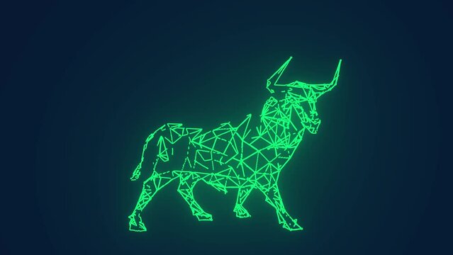 bullish trader in stock exchange animation
