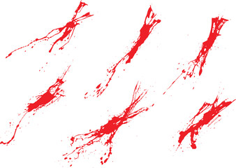 Bloodstain set of drip splatter background set