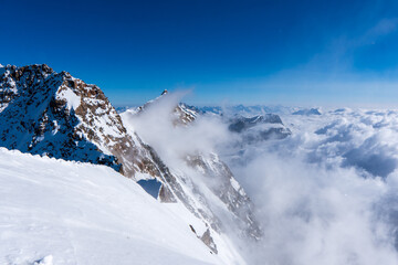 scenic winter wonderland in the monte rosa or Dufourspitze. The Spaghetti Tour is a traverse of the...