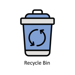 Recycle Bin vector filled outline Icon Design illustration. Business And Management Symbol on White background EPS 10 File