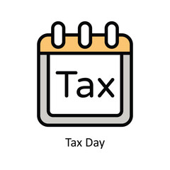 Tax Day vector filled outline Icon Design illustration. Business And Management Symbol on White background EPS 10 File