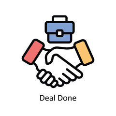 Deal Done vector filled outline Icon Design illustration. Business And Management Symbol on White background EPS 10 File