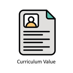 Curriculum Value vector filled outline Icon Design illustration. Business And Management Symbol on White background EPS 10 File