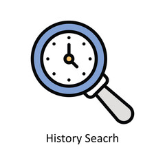 History search vector filled outline Icon Design illustration. Business And Management Symbol on White background EPS 10 File