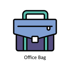 office bag vector filled outline Icon Design illustration. Business And Management Symbol on White background EPS 10 File