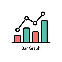 Bar Graph vector filled outline Icon Design illustration. Business And Management Symbol on White background EPS 10 File