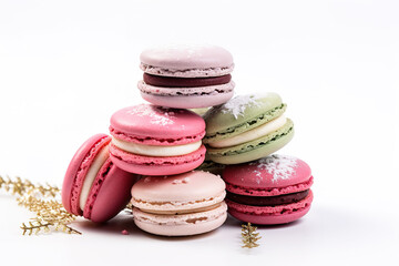 Obraz premium Holiday Macarons on White Background