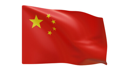 China flag realistic 3d render isolated, chinese flag isolated, chinese flag background