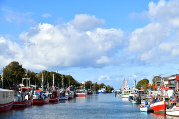 Boats in the harbor Warnem&uuml;nde. Rostock. Germany.	
