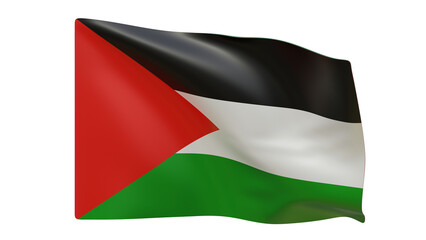 Palestine flag realistic 3d render isolated, palestine flag isolated, palestine flag background