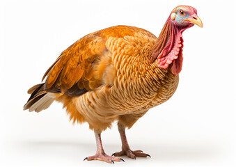 Colorful turkey isolated on the white background, High quality photo of turkey