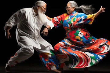 Joyful Dance of Two Souls Moving in Synchrony and Celebrating Life's Generative AI