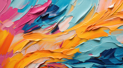Colorful Energetic Oil Paint Close-Up