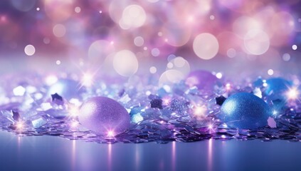 Obraz na płótnie Canvas A mesmerizing background of glittering orbs and bokeh lights, perfect for festive decoration and elegant event backdrops.