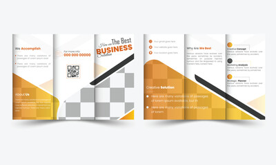 Modern trifold business brochure template. creative corporate brochure design layout vector.