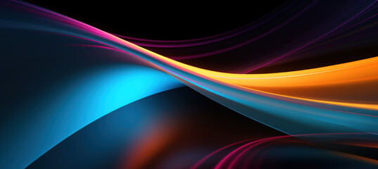 Fluorescent Lines on Dark Background