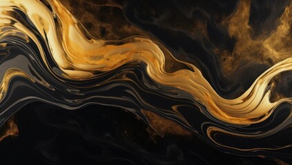 Abstract black and gold marble texture, ideal for sophisticated graphic designs or luxury branding. - obrazy, fototapety, plakaty