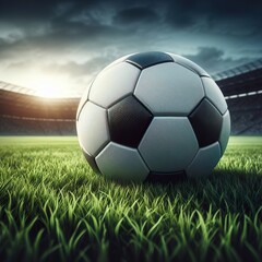 Fototapeta premium Images of football such as a ball, blocking a goal stadium and football and everything related to the sport of football