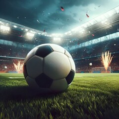 Images of football such as a ball, blocking a goal stadium and football and everything related to the sport of football