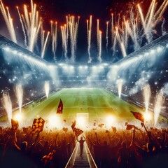 Obraz premium Images of football such as a ball, blocking a goal stadium and football and everything related to the sport of football