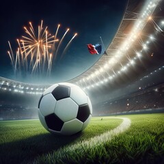 Obraz premium Images of football such as a ball, blocking a goal stadium and football and everything related to the sport of football