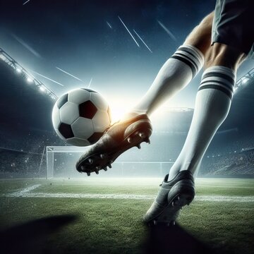 Images of football such as a ball, blocking a goal stadium and football and everything related to the sport of football